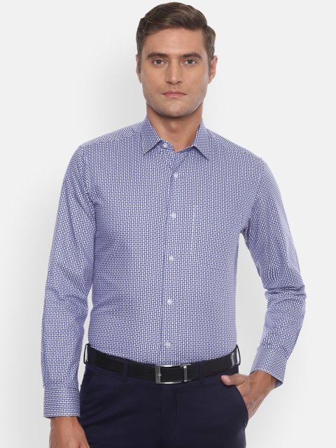 

Louis Philippe Men Blue Slim Fit Checked Casual Shirt