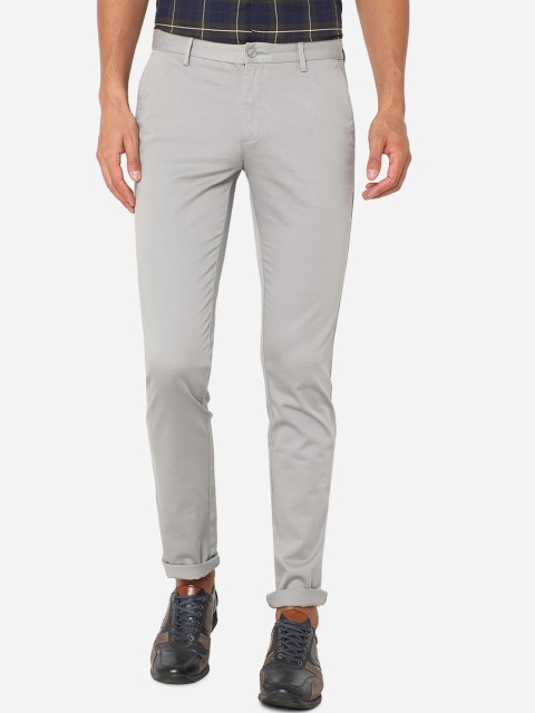 

Greenfibre Men Grey Slim Fit Regular Trousers