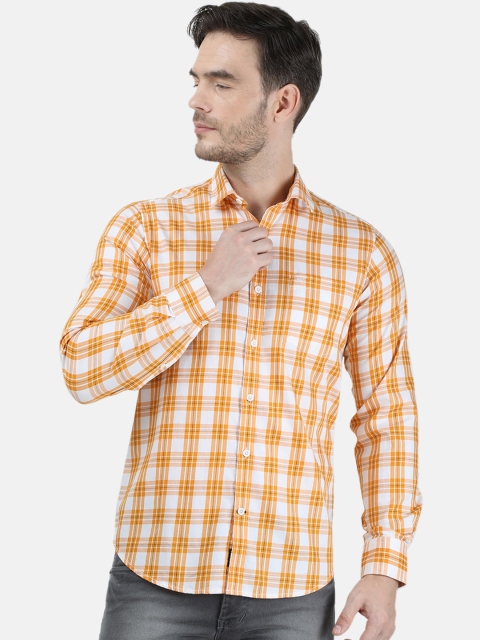 

Monte Carlo Men Cotton Orange Buffalo Check Casual Shirt
