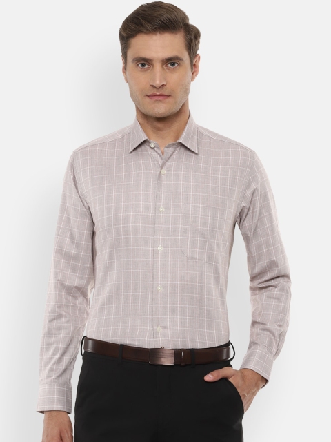 

Louis Philippe Men Beige Slim Fit Checked Casual Shirt
