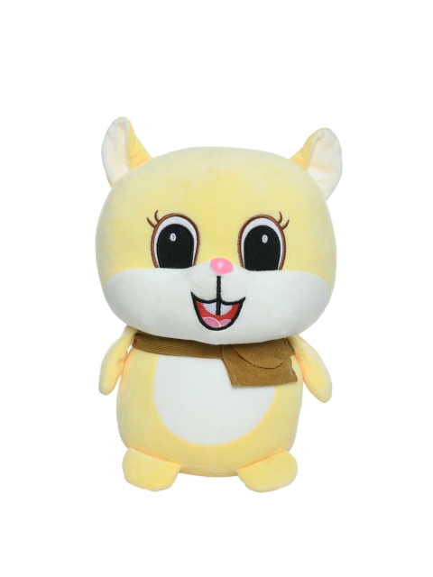 

DukieKooky Unisex Kids Yellow & White Big Twinkling Eyes Cat Soft Toy