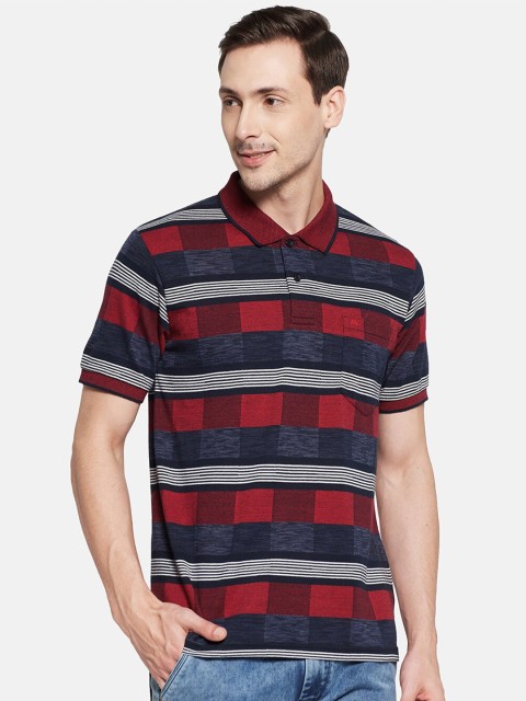 

Monte Carlo Men Multi Striped Polo Collar T-shirt