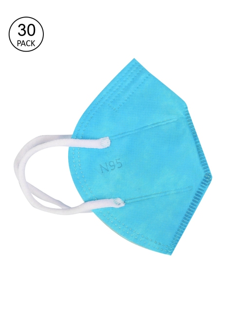 

Fashitale Unisex Pack Of 30 Blue Solid 5-Ply Reusable Protective N95 Masks