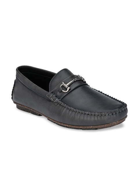 

Alberto Torresi Men Grey Embellished Horsebit Loafers