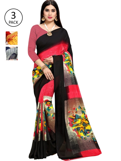 

KALINI Yellow & Grey Pack of 3 Saree