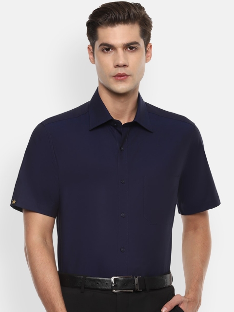 

Louis Philippe Men Navy Blue Formal Half Sleeve Shirt