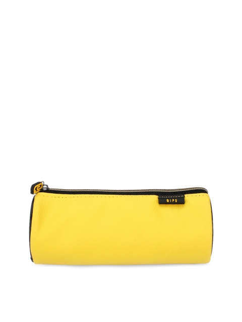 

QIPS Kids Yellow & Black Solid PU Pencil Pouch