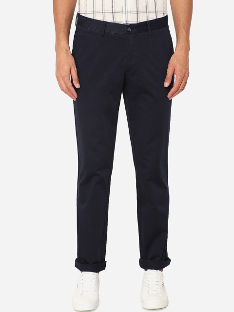 

Greenfibre Men Navy Blue Slim Fit Regular Trousers