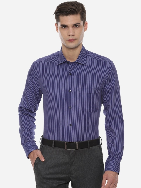 

Louis Philippe Men Navy Blue Striped Formal Shirt