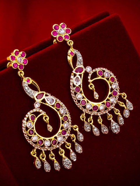 

aadita Gold-Toned Contemporary Drop Earrings