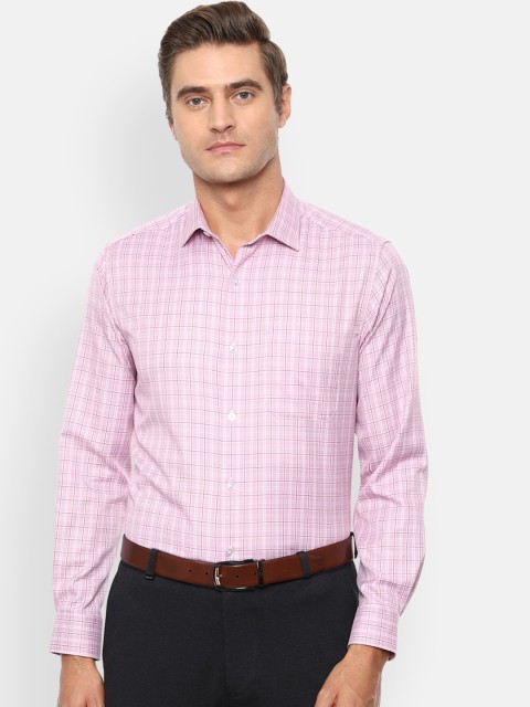 

Louis Philippe Men Pink Slim Fit Checked Casual Shirt