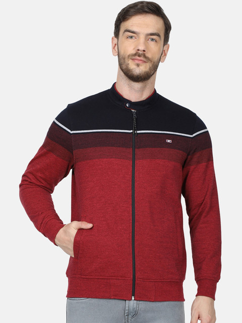 

Monte Carlo Men Red & Navy Blue Colourblocked Sweatshirt