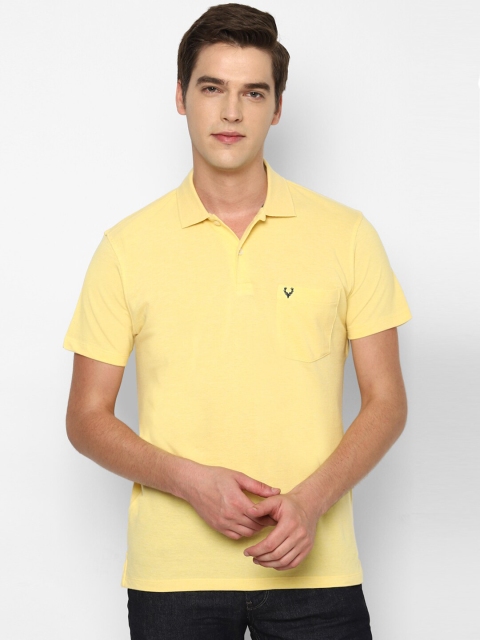 

Allen Solly Men Yellow Cotton Polo Collar T-shirt