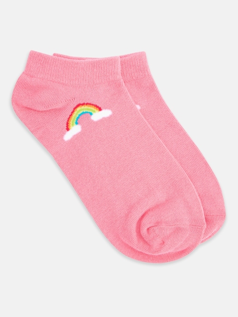

Honey by Pantaloons Women Pink Solid Ankle-Length Socks
