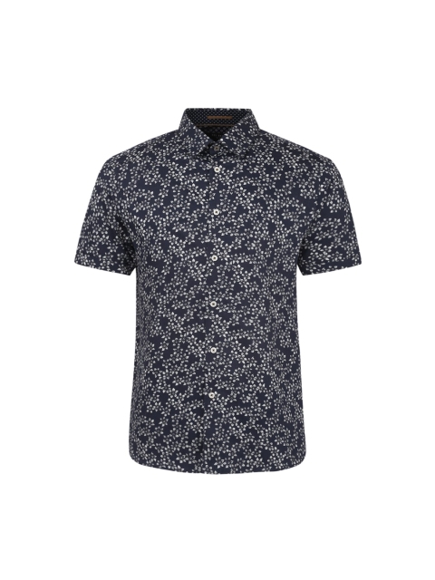 

Ted Baker Men Navy Blue Floral Printed Pure Cotton Casual Shirt