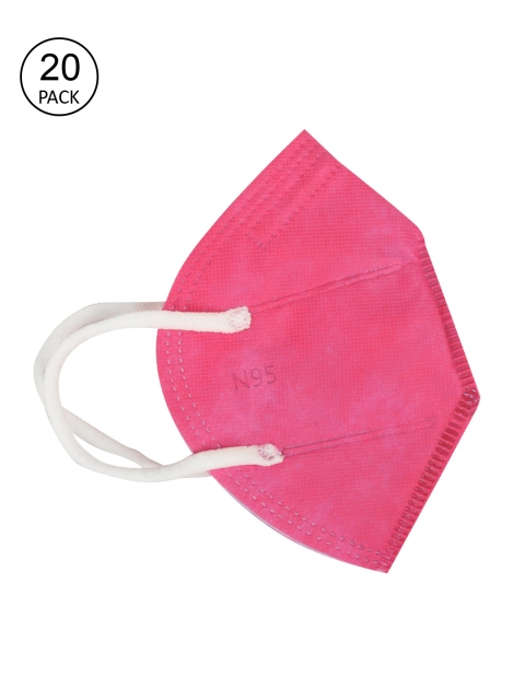 

Fashitale Unisex Pack Of 20 Pink Solid 5-Ply N95 Reusable Protective Outdoor Masks