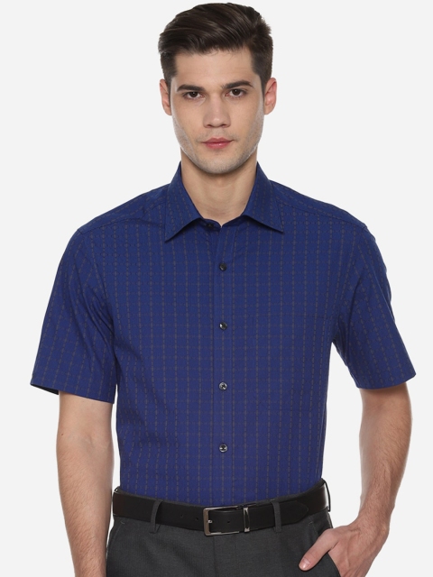 

Louis Philippe Men Blue Checked Casual Shirt