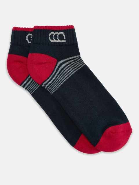 

Ajile by Pantaloons Men Navy Blue & Red Striped Ankle Length Socks