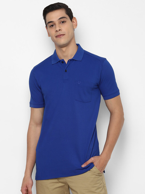 

Allen Solly Men Blue Cotton Polo Collar T-shirt