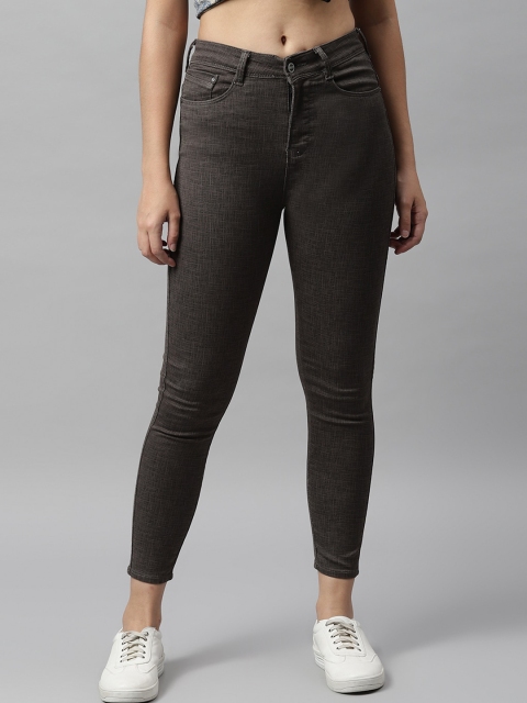 

Code 61 Women Brown Skinny Fit High-Rise Stretchable Jeans
