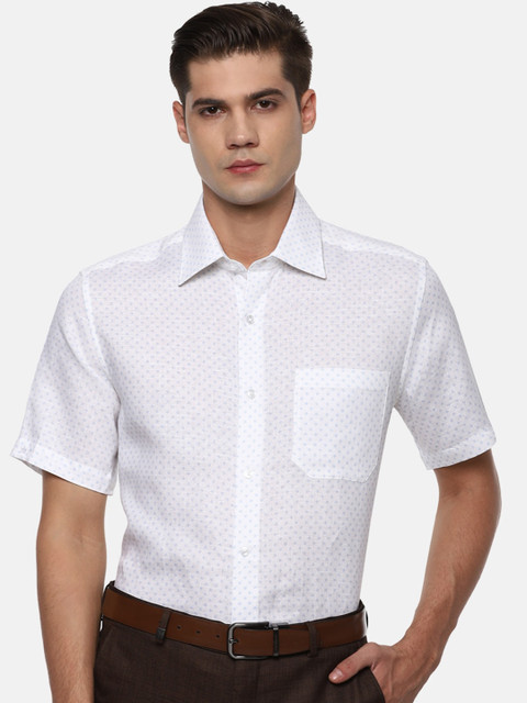 

Louis Philippe Men White Printed Casual Shirt