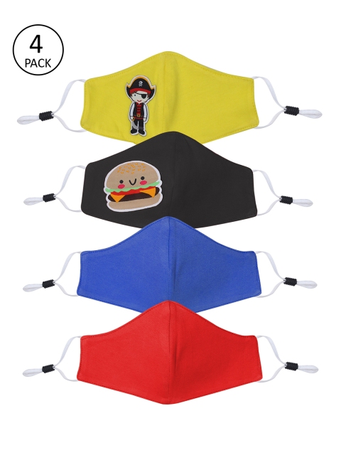 

DChica Boys Pack Of 4 Assorted Cotton 2-Ply Reusable Outdoor Cloth Masks