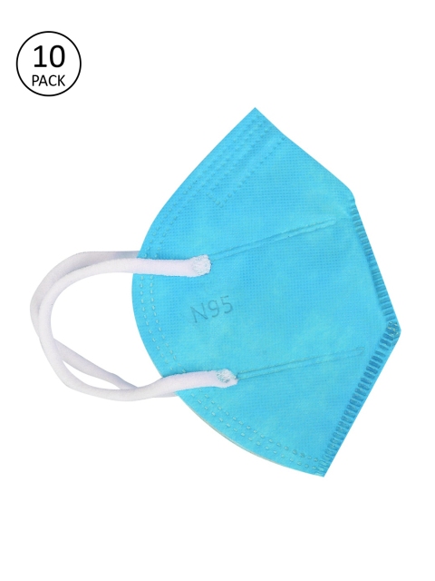 

Fashitale Unisex Pack Of 10 Blue Solid 5 Ply Reusable N95 Masks