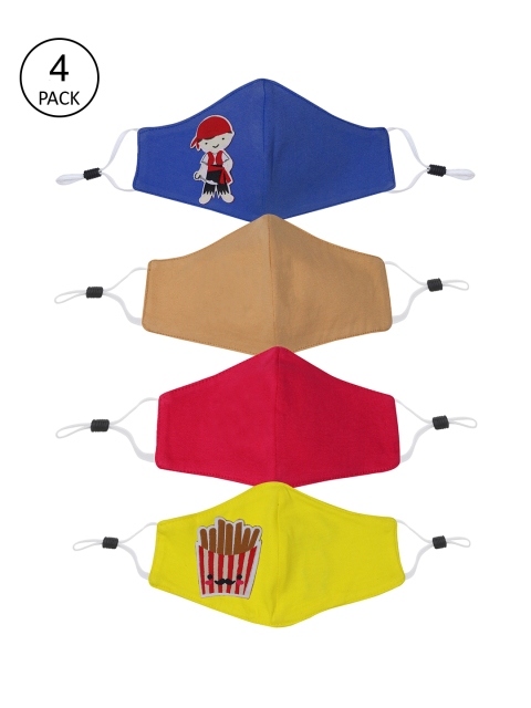 

DChica Boys Pack Of 4 Assorted Cotton 2-Ply Reusable Outdoor Cloth Masks