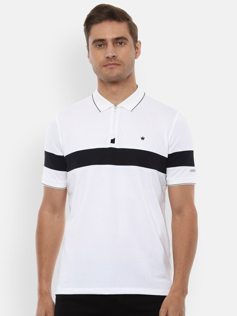 

Louis Philippe Men White Polo Collar T-shirt