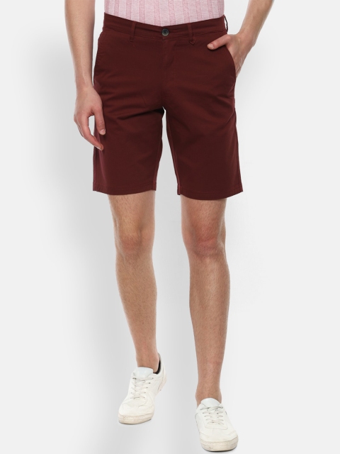 

Van Heusen Sport Men Maroon Solid Mid-Rise Regular Shorts