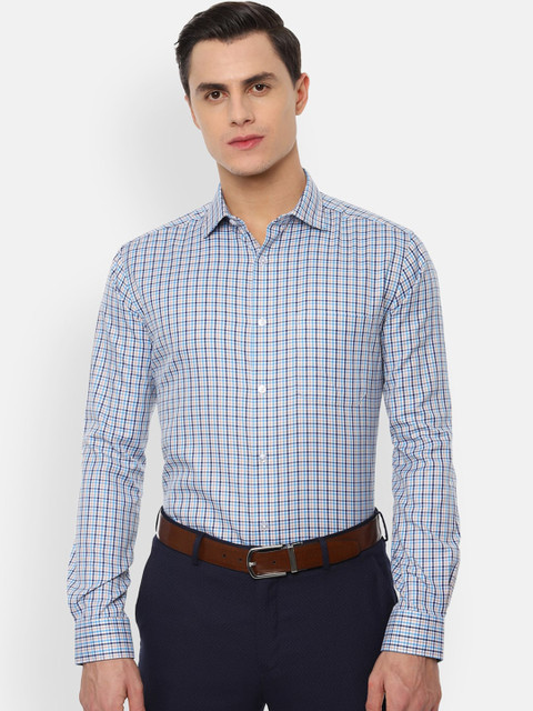 

Louis Philippe Men Blue Slim Fit Checked Casual Shirt
