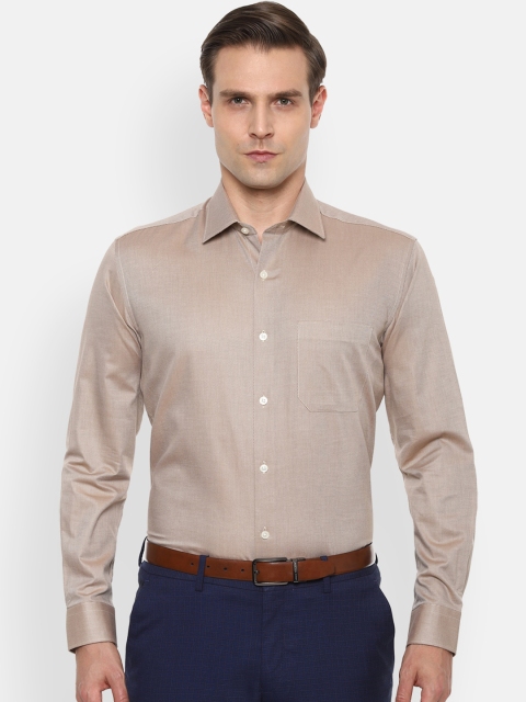 

Louis Philippe Plus Size Men Beige Slim Fit Formal Shirt