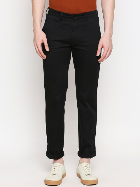 

Solemio Men Black Slim Fit Regular Trousers
