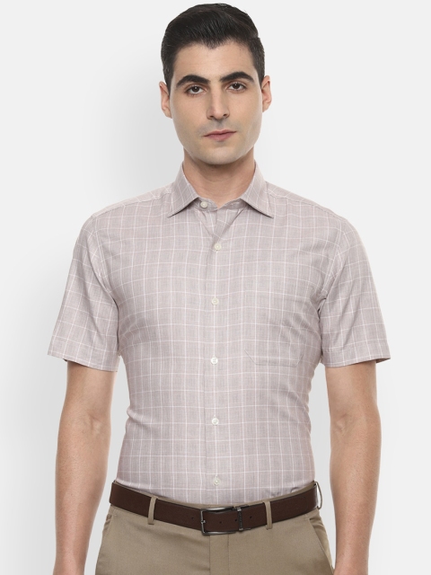 

Louis Philippe Men Beige Checked Casual Shirt