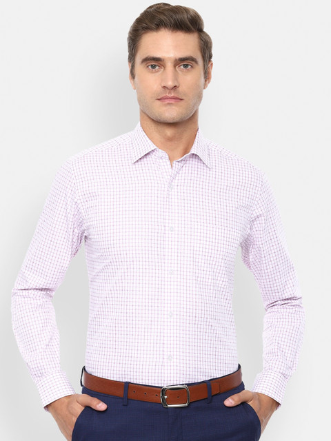 

Louis Philippe Men White Slim Fit Checked Casual Shirt