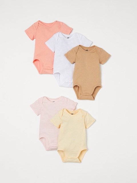

H&M Baby Boys Solid 5-Pack Bodysuits, White
