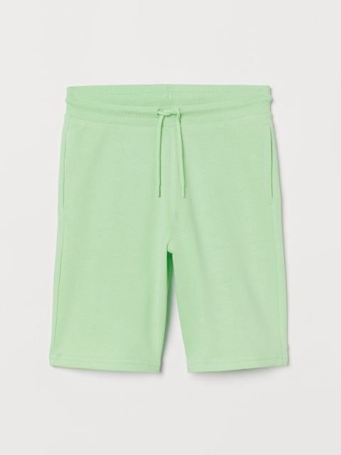 

H&M Boys Green Solid Sweatshirt Shorts