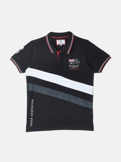 

Monte Carlo Boys Black Striped Polo Collar T-shirt