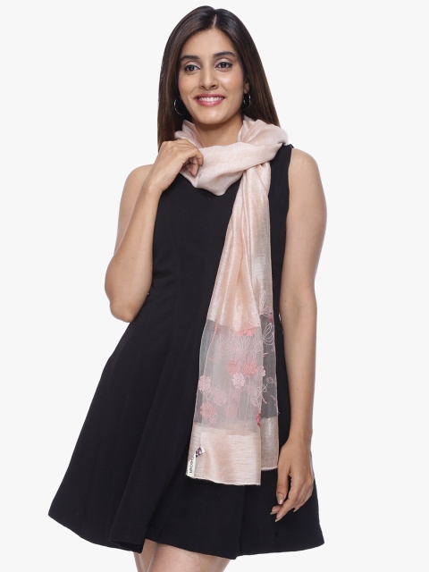 

Scarves & Glitters Women Peach Embriodered Stole