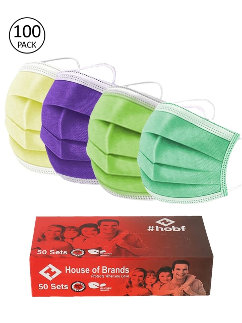 

Swiss Design Multicoloured Pack Of 100 3-Ply Anti Polluction Ultrasonic Outdoor Mask, Multi