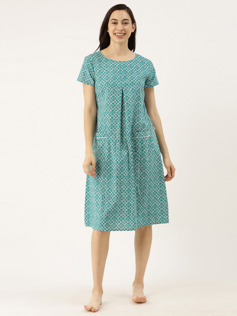 

Bannos Swagger Blue Printed Nightdress