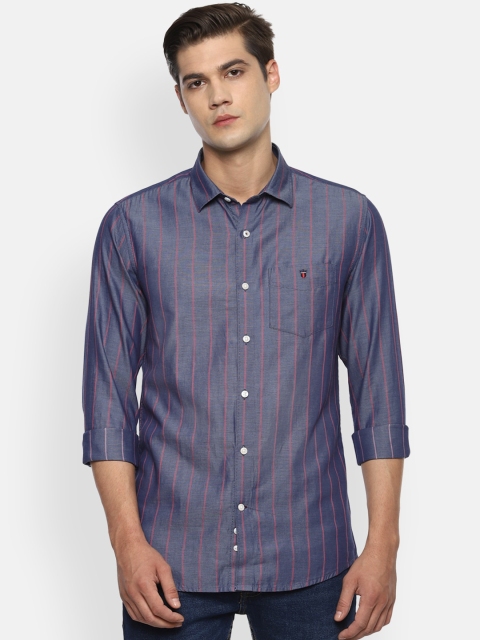 

Louis Philippe Sport Men Blue Slim Fit Multi Striped Cotton Casual Shirt