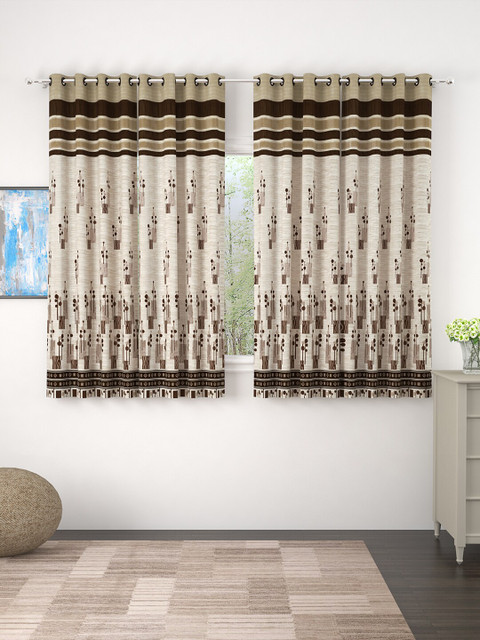 

Story@home Beige Set of 4 350GSM Room Darkening Eyelet Window Curtains