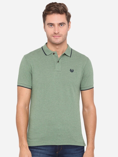 

Greenfibre Men Green Polo Collar Slim Fit T-shirt