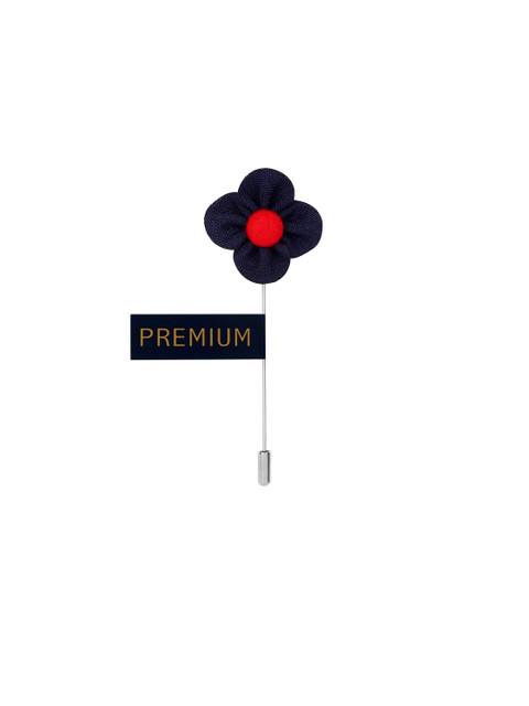 

PELUCHE Blue & Silver-Toned Velvet Floral Brooch Lapel Pin