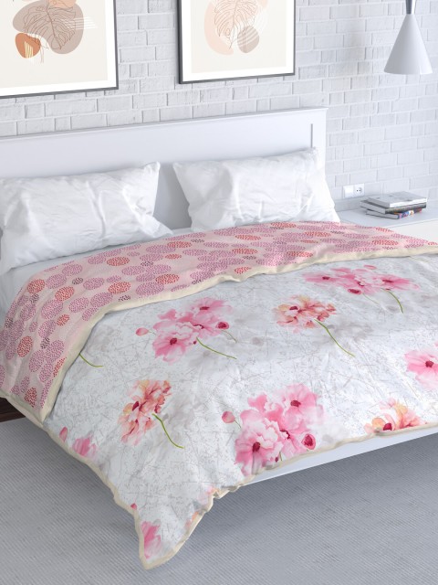 

MAYFAIR HOMES LONDON Pink & Green Floral Mild Winter 210 GSM Double Bed Dohar