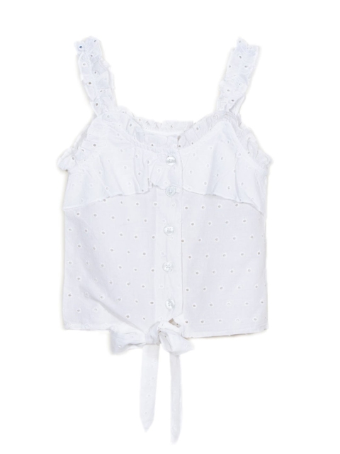 

SCOUP White Schiffli Regular Top
