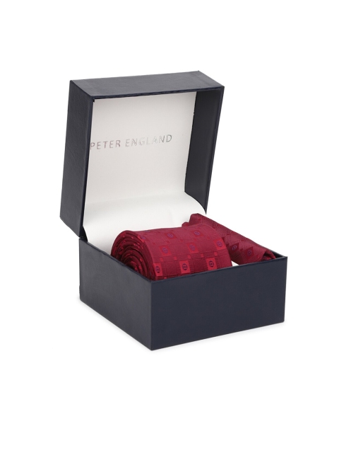 

Peter England Men Maroon Self-Design Accessory Gift Set