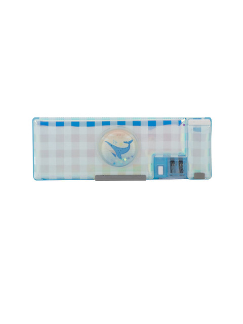 

QIPS Boys Blue & Grey Printed Magnetic Pencil Box