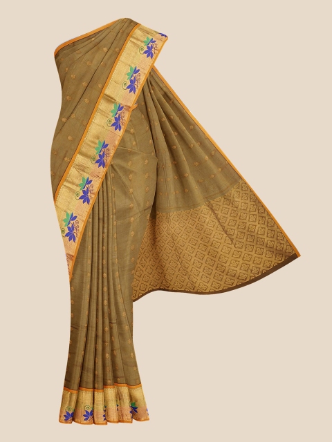 

Kalamandir Brown Woven Design Zari Silk Blend Venkatgiri Saree